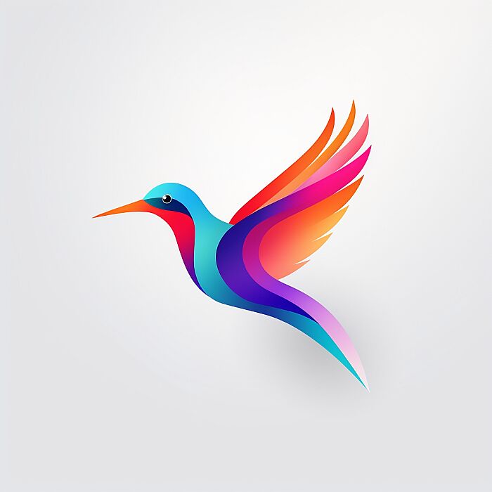 Create an 3D minimalist logo of a central [bird] in a vibrant, stylized, and colorful design. The subject should be detailed and the central focus, with the rest of the image fading into a clean, white background. The style should be whimsical and modern, with a touch of playfulness and a flat design aesthetic. --v 5.2 --s 50 --style raw