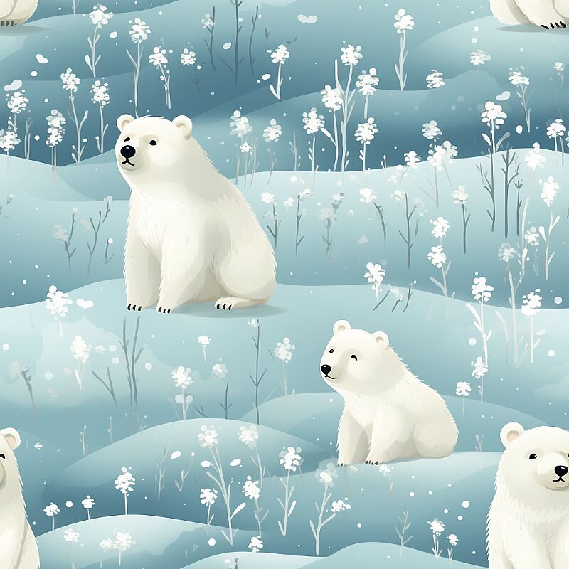 &lt;https://s.mj.run/hg_1SzG_cIQ&gt; &lt;https://s.mj.run/qAtSPAHAvbc&gt; &lt;https://s.mj.run/GfRhmRLY4hA&gt; &lt;https://s.mj.run/kkPip34nvFo&gt; cute polar bear pattern, breathtaking illustrated, simple, featured on pixiv, muted colors snowy white with minimalism, irina nordsol kuzmina, a hazy memory --ar 1:1 --s 500 --tile --iw 0.5 --v 5.2 --style raw