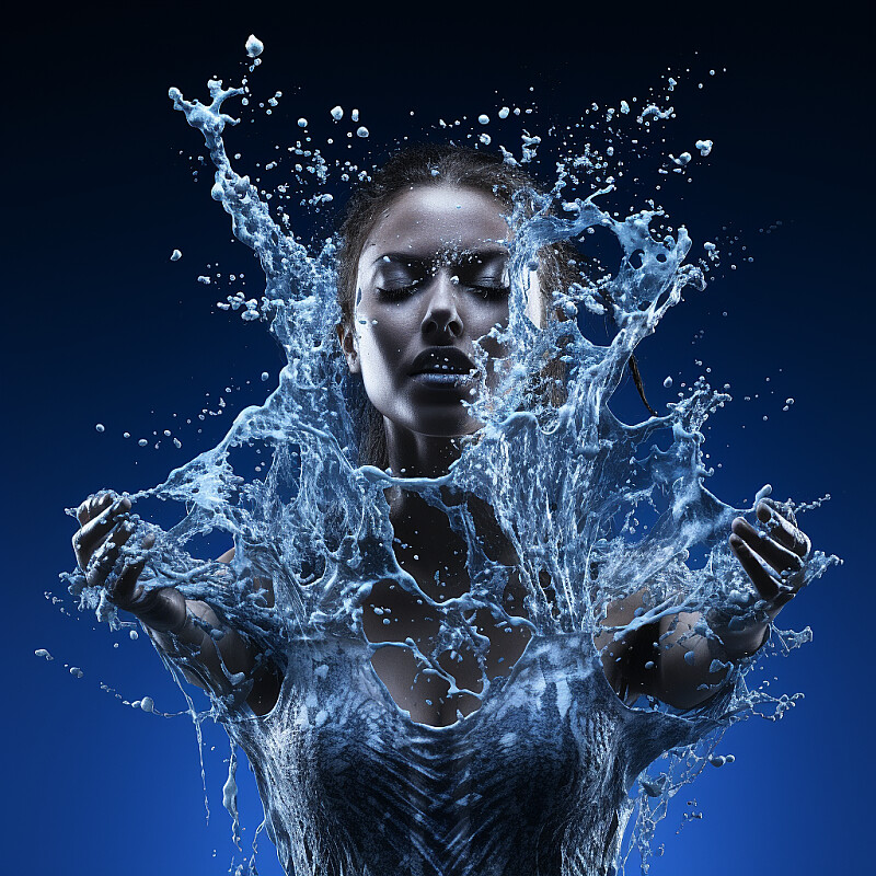 a woman made by water splash