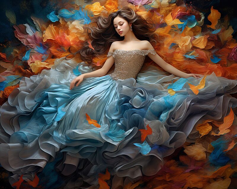 hd wallpapers of hd picture wallpaper, in the style of figurative colorist, flowing fabrics, fairytale-inspired, elina karimova, colorized, multi-layered, fine detailed --ar 5:4 --v 5.2 --style raw