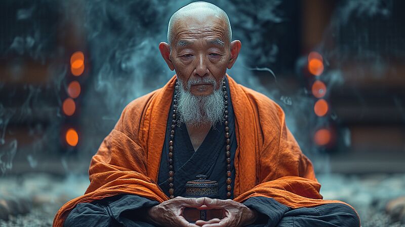 blacklight, Miroku Bosatsu sits in a half-cross-legged posture, engrossed in meditation, exploring a vision of a future where his profound contemplation brings peace to the world, 8k, HDR, 500px, shot with a prime lens using a Nikon 50mm f/1.8G --ar 16:9 --s 750 --v 6.0 --style raw