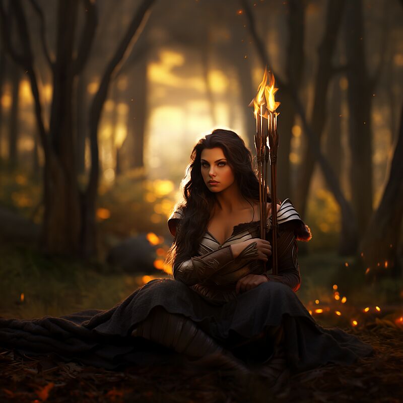 https://s.mj.run/pSWYlmfiInw beautfiul black-haired thin greek teenager half-elven druid with soft features and narrow chin | standing next to a campfire and a tent | her hair is in a braided:2 ponytail:2 | she is wearing a sheer chemise:2 under a blue kirtle:2 and is sitting in a castle garden | 8k | photorealistic | hyperdetailed | hyperealistic | fantasy horror concept photo | taken with fujiflim x-s20 mirrorless camera | sense of motion | dynamic angle | dynamic light | --iw 1.7