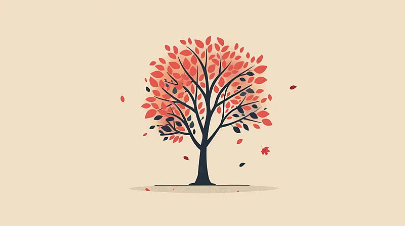 Tree, Flat Illustration, minimalistic, Low Saturation,Graphic Design, --ar 16:9 --style raw --v 6.0