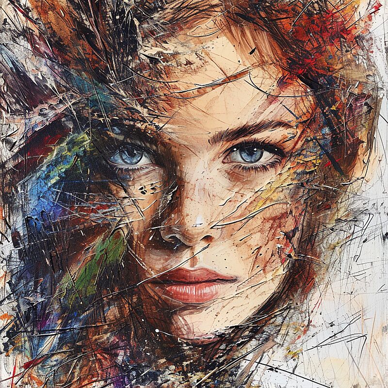 Art by Carne Griffiths, Valkyrie(Jane Foster), perfect face, perfect body, Knitting clothes, perfect digital painting, detailed, sharp, oil paint, Realistic, long and voluminous hair, detailed masterpiece, best image quality., Mysterious, --v 6.0 --style raw