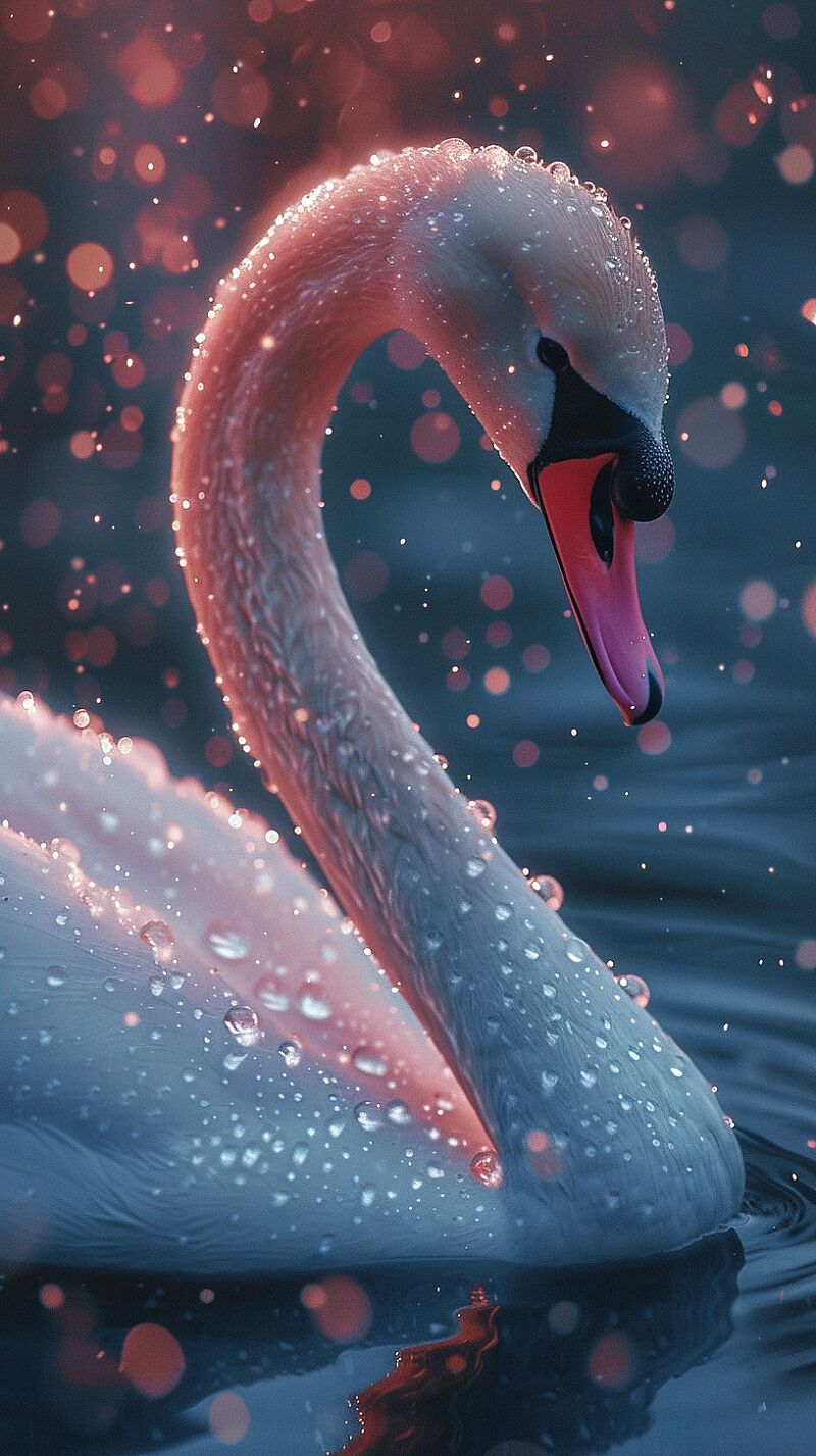 Space swan, masterpiece, octane rendering, focus, realistic photography, colorful background, detailed, intricate details, rich colors, realistic style, --ar 9:16 --s 750 --v 6.0 --style raw