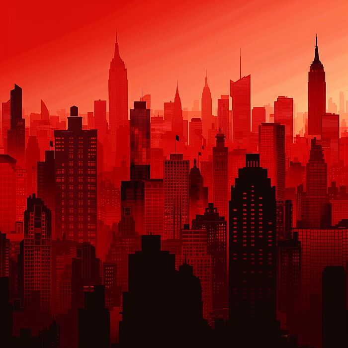 RED THEME CITY BACKGROUND, 2D --v 6.0