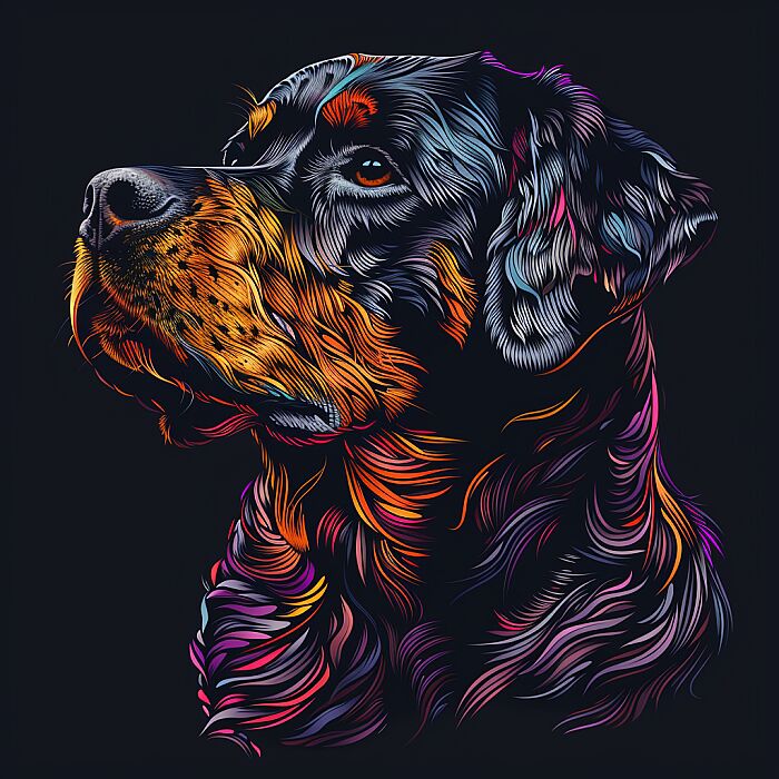 ROTTWEILER DOG 2D VECTOR ILLUSTRATION