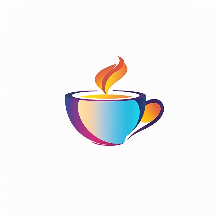 cup logo, vector illustration, minimilism, clean, moderen, adobe XD, UX, UI, colourfull, white backgorund --v 6.0