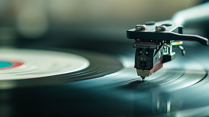 extreme macro Photography of a needle playing a record --ar 16:9 --v 6.0 --s 50 --style raw