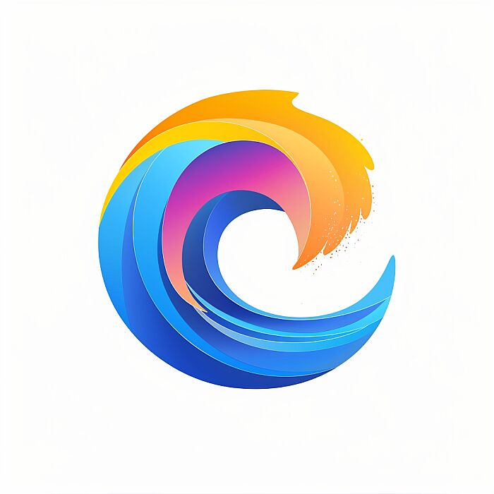 wave logo, vector illustration, minimilism, clean, moderen, adobe XD, UX, UI, colourfull, white backgorund --v 6.0