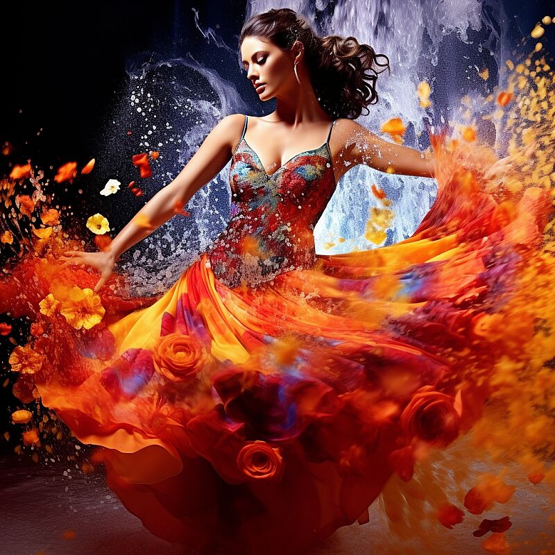 stunning feminine body, commercial image, beautiful girl from Spain | holographic photography shoots, large body of water sprayed, liquid splashing all over the places, street pop, luminous palette, close up, realistic impressionism, shiny/glossy, extreme colorsplash, behind that a universe of vortex of fire waves and ice waves, around fire splashes and ice splashes and floral, bonsais, roots, smoke swirls, dust swirls, tentacles of fire and ice, s-curve composition, leading lines, cinematic, style of hokusai, unreal engine, octane render, asymetric, golden ratio, style of hokusai, <lora:SDS_Contrast_tool_XL:(1:1.5)>, <lora:add-detail-xl:(1:1.5)>, liquid splashes, merging, melting, splashing, droplets, mixing, fading away, exploding, swirling, intricate detail, modelshoot style, dreamlikeart, dramatic lighting. 8k, highly detailed, trending artstation, ( juggernautXL_v5, sdxl-1.0.0.9.safetensors, Comfyui, SeargeSDXL4. Llama-2 prompt generator) --v 5.2 --style raw