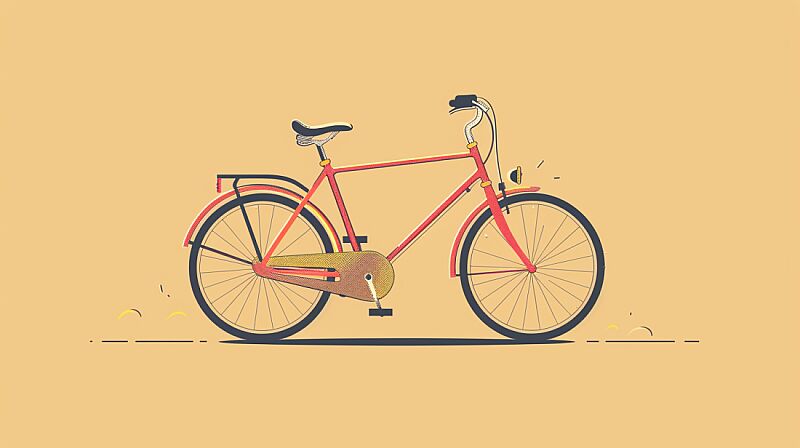 bicycle, Flat Illustration, minimalistic, Low Saturation,Graphic Design, --ar 16:9 --style raw --v 6.0