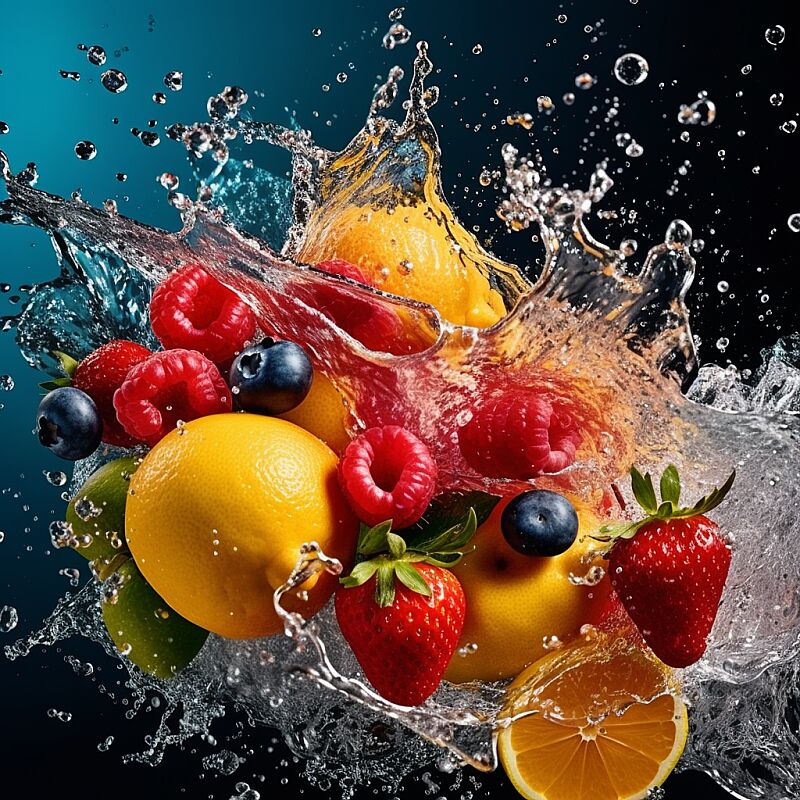 resh various fruits seamless background,dropping in the water, splash water. shot using a leica camera,professional color grading.food magazine photographyiso 300. award winning photography.advertising photographyclean sharp focus.high-end retouching.commercial photography.soft shadows 8k ar 16:9 --s 500 --uplight --v 5.1 --s 250 --style raw