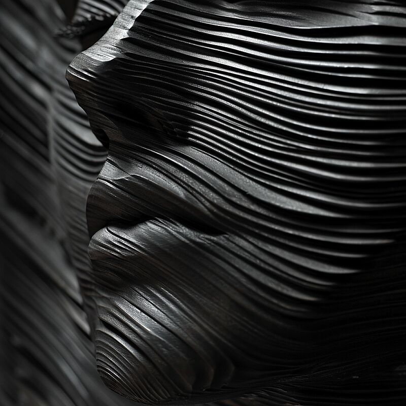 The image features wooden sculpture of a black and white 3D of a woman's face, which appears to be a close-up shot. Abstract and artistic quality. The image captures the woman's beauty and elegance, making it an interesting and visually appealing piece of art. sdxl-1. 0. 0. 9. safetensors, SDXL Unstable Diffusers SeargeSDXL4.1-Llama2 prompt generator) --v 6.0 --style raw